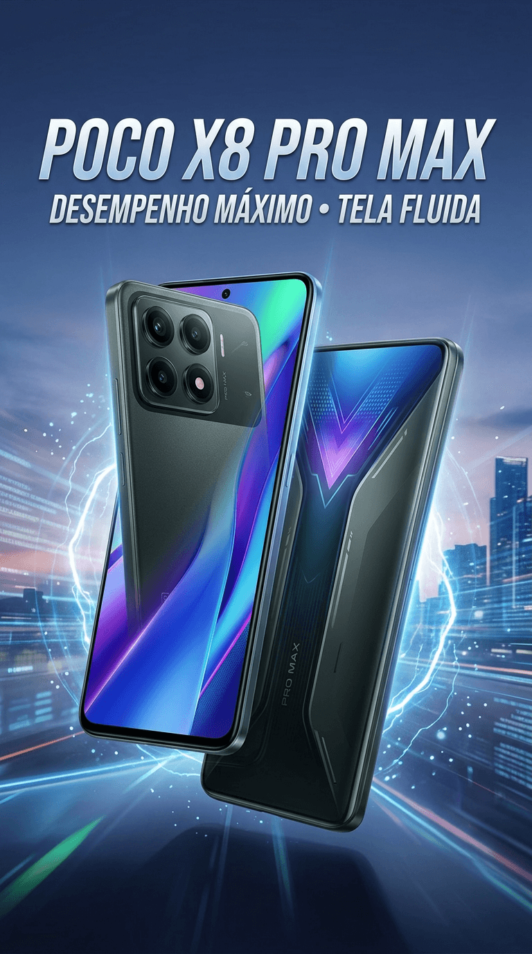 POCO X8 Pro Max: desempenho potente, tela fluida e excelente custo-benefício
